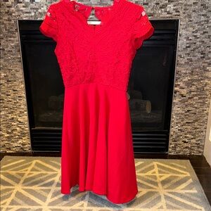 Rare Editions Red Lace Formal Dress